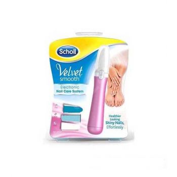 3 Interchangeable Heads Pink Scholl Velvet Nail Care System